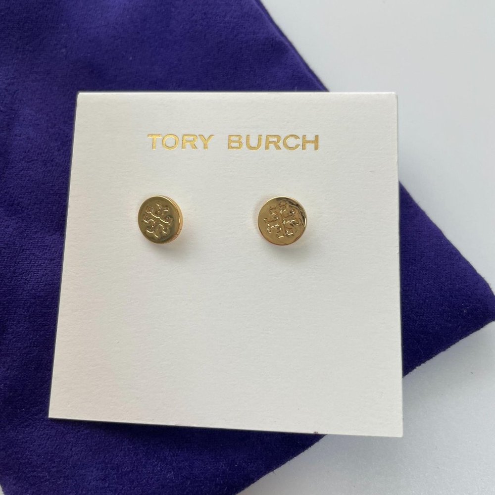 Brand new Tory burch mini stud earrings in gold